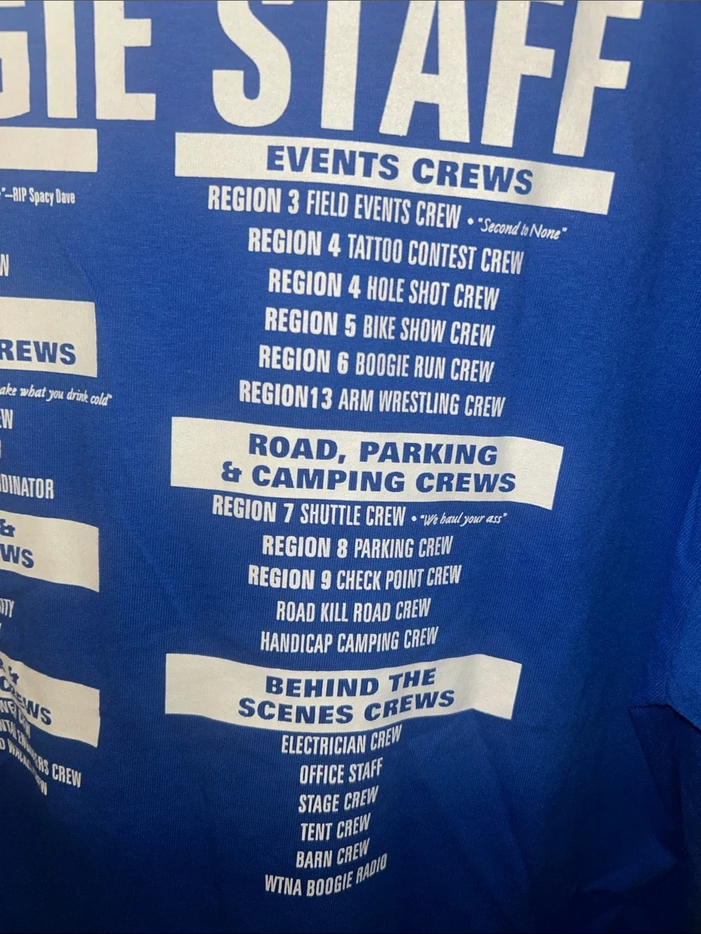IIndiana’s Boogie Staff T-shirt 2014